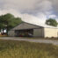 Limberlost Ranch open Hangar from across the asphalt apron