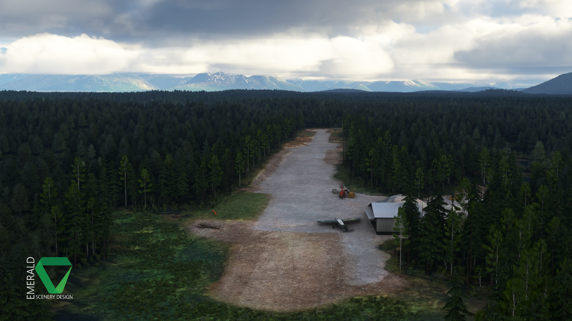 Looking North up the runway at Fort Crosby
